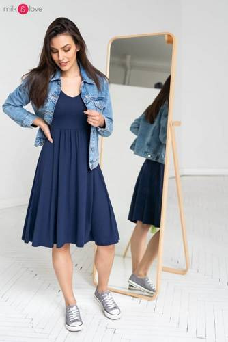 Mommy Chic sukienka ciążowa i do karmienia Milk&Love granatowy
