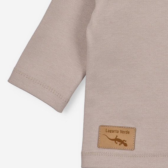 KAR-0014/KAW Bluzka z długim rękawem gładka Lagarto Verde - beżowy