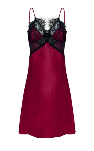 Beatrice Halka satynowa koszulka damska DKaren - bordowa