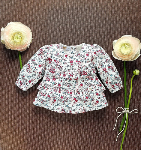 2531 Jasmina Tunika z długim rękawem Marija - kwiatki