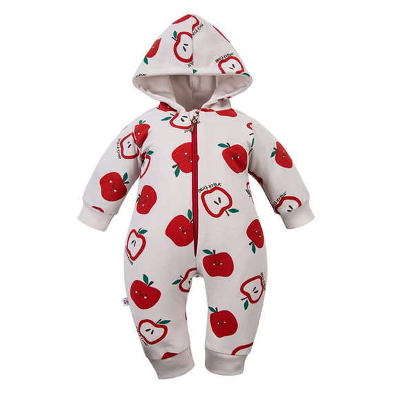 Kombinezon niemowlęcy Snack Time Eevi ecru 100% bawełna bez stópek wygodny