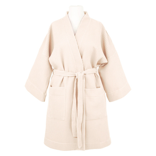 Szlafrok bawełniany wafel Eevi- ecru