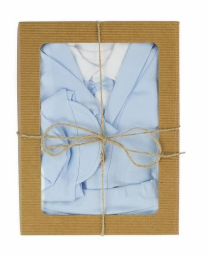 169401 Komplet czapka, bluza, body i spodnie "Mix" Nicol - niebieski