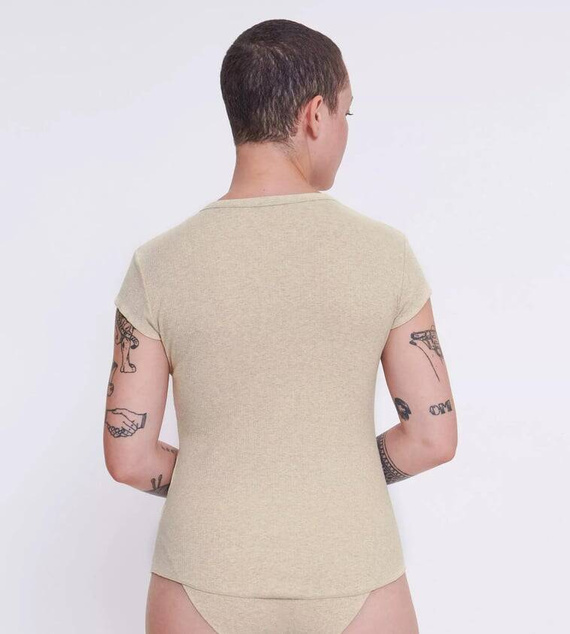 GO Ribbed T-Shirt Bluzka z krótkim rękawem Sloggi - Grey Combination