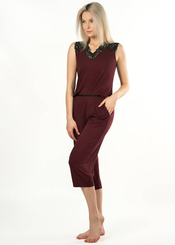 Margot Mix&Match Spodnie piżamowe Nipplex burgundowy