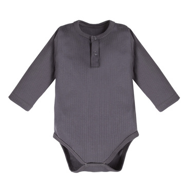 Magic Body polo prążkowane z długim rękawem Eevi - grafit