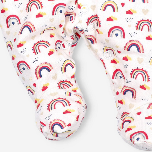 ABN-4606/TĘC Tęcza Pajacyk bawełniany dla dziewczynki Nini druk