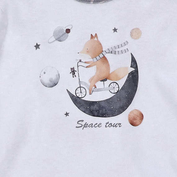 Space Tour Body z bawełny organicznej Nini biały