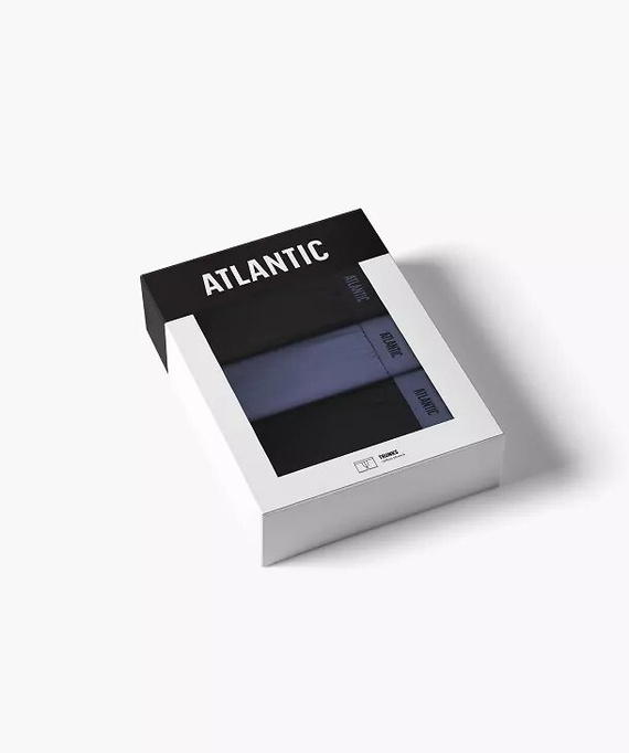 Bokserki męskie Atlantic 3MH-0111 A3 3-pak czarny-denim– 95% bawełna, dopasowane