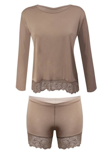 Kornelia Komplet Piżama Damska DKaren - Cappucino