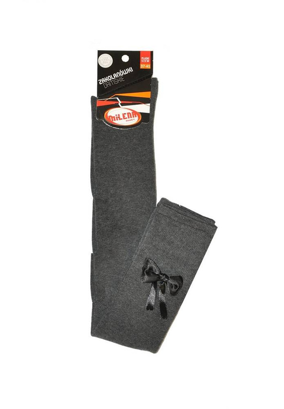 Zakolanówki damskie Kokardka 774 Milena - 09 melanż ciemny