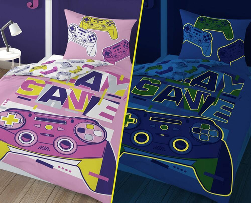 3582 B Game Over Pady Pościel bawełniana świecąca w ciemności Detexpol