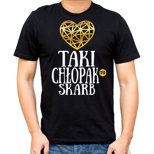 "TAKI CHŁOPAK TO SKARB" koszulka męska Moocha czarny