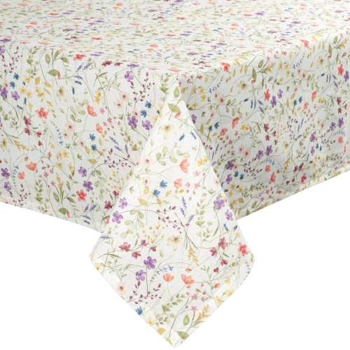 Obrus plamoodporny ANNA Eurofirany biało-fioletowy kwiaty
