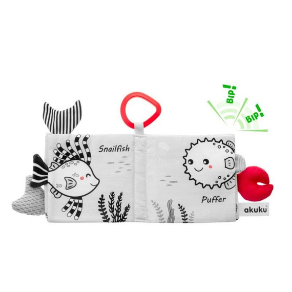 ALA0480 Marine Animals Kontrastowa książeczka sensoryczna Akuku