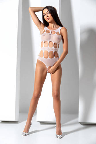 BS083 Bodystocking body Passion biały