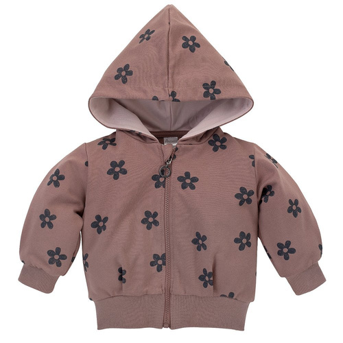 Happiness Bluza na zamek z kapturem Pinokio - ciemny róż/druk