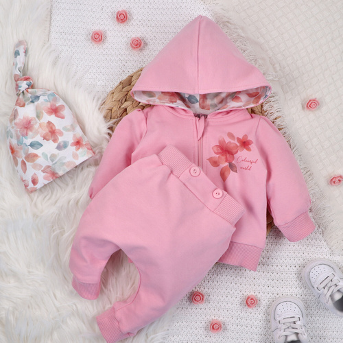 ABN-5431 Kolorowe kwiatki Czapka z bawełny organicznej Nini  