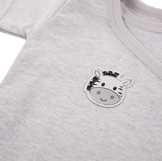 Body regulowane krótki rękaw "Baby Love" Ewa Klucze- szary