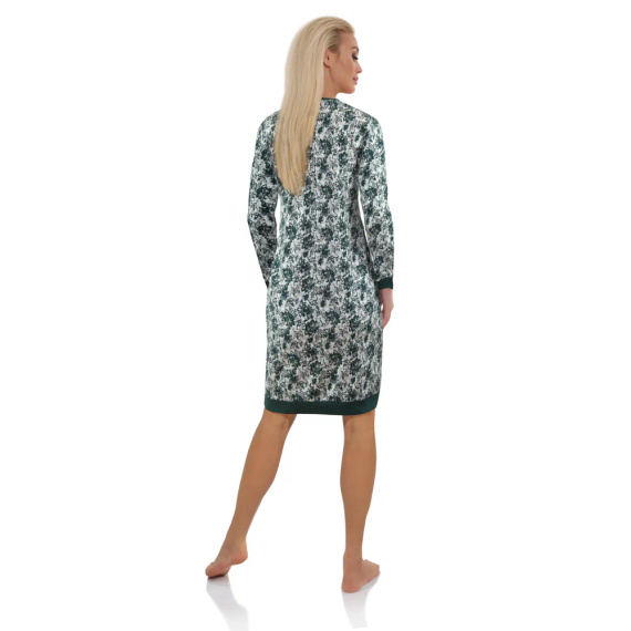 Julia Long Koszula nocna Sesto Senso kwiaty ciemna zieleń