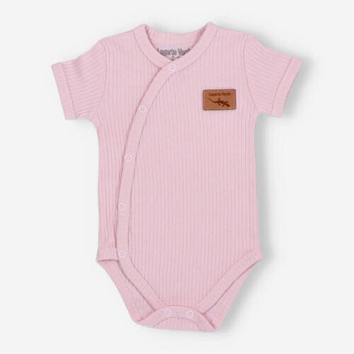 KAR-0020/JRO Body kopertowe z dzianiny prążkowej Lagarto Verde - różowy