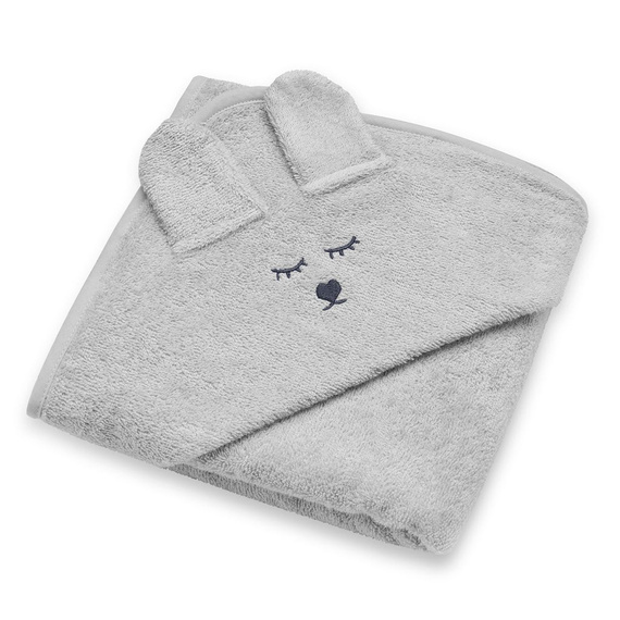 Ręcznik bambusowy z uszami Yosoy - szary