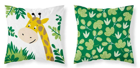 3945 A Mayamoo 105 Poszewka bawełniana żyrafa Detexpol zielony