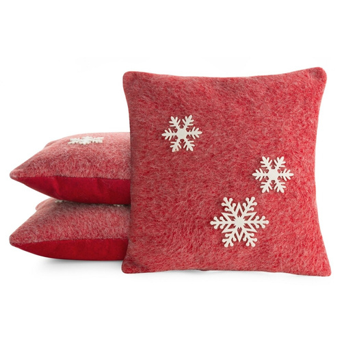 Chp 83A Poszewka świąteczna śnieżynki Eurofirany czerwony 