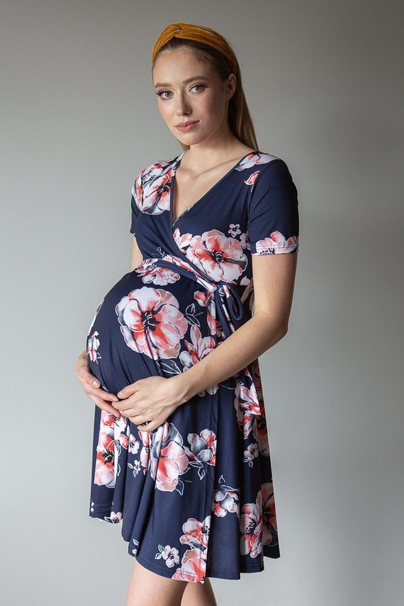 122 Sukienka ciążowa i do karmienia MIRACLE- czarny