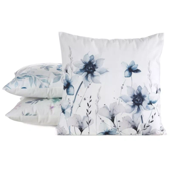 Poszewka 45x45 Mink 37 Eurofirany welur kwiaty dekoracyjna