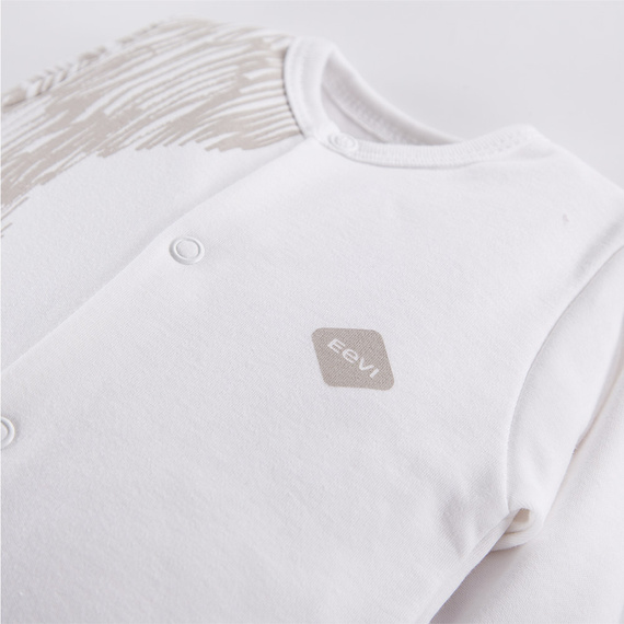 Pacific Pajac niemowlęcy bawełniany Eevi - biały druk