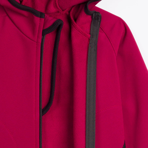229002 Nicol Kurtka softshell dziewczęca kaptur polar odblask- bordowa 