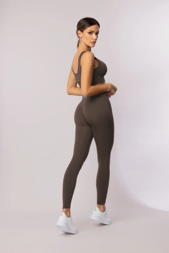 Legginsy damskie SPAIO Flex Innergy 2.0 czekoladowe– seamless, wsparcie regeneracji