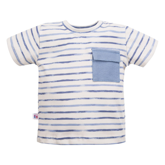 Elephant T-shirt dla chłopca Eevi - ecru paski