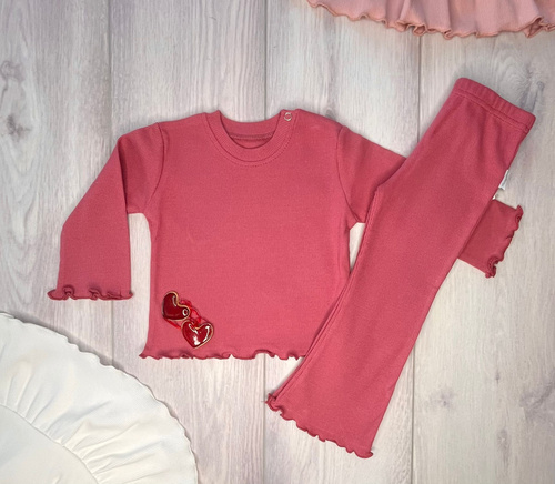 Legginsy prążek dzwony Mamatti  LJ804 97% bawełna elastyczne - malaga