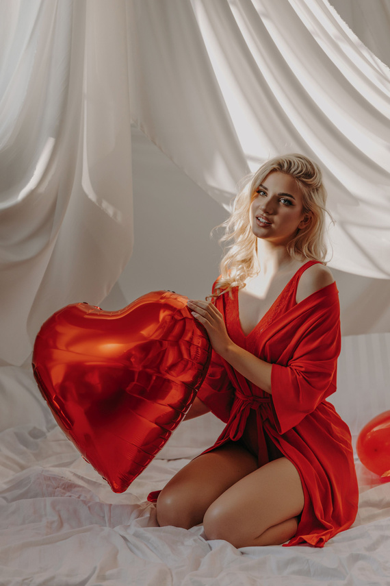 2902 Maddalena Szlafrok damski Teyli - czerwony