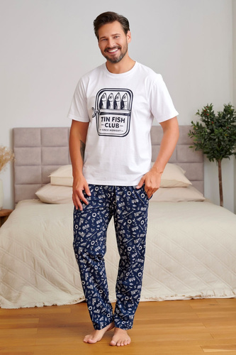 Piżama Męska Doctor Nap 7554 Sunny Coast Bawełna Długie Spodnie