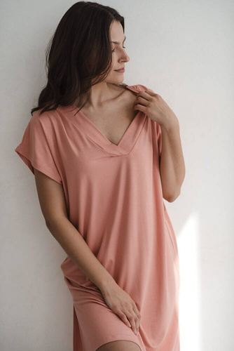 Moon bambusowa koszula nocna ciążowa i do karmienia Milk&Love herbaciana róża