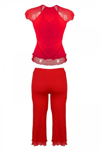 Sabi Komplet Piżama Damska DKaren - czerwony