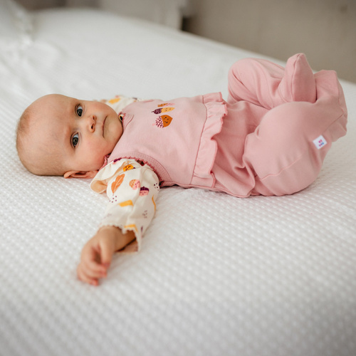 Fluffy Tails Śpioch niemowlęcy Eevi – różowy, bawełna
