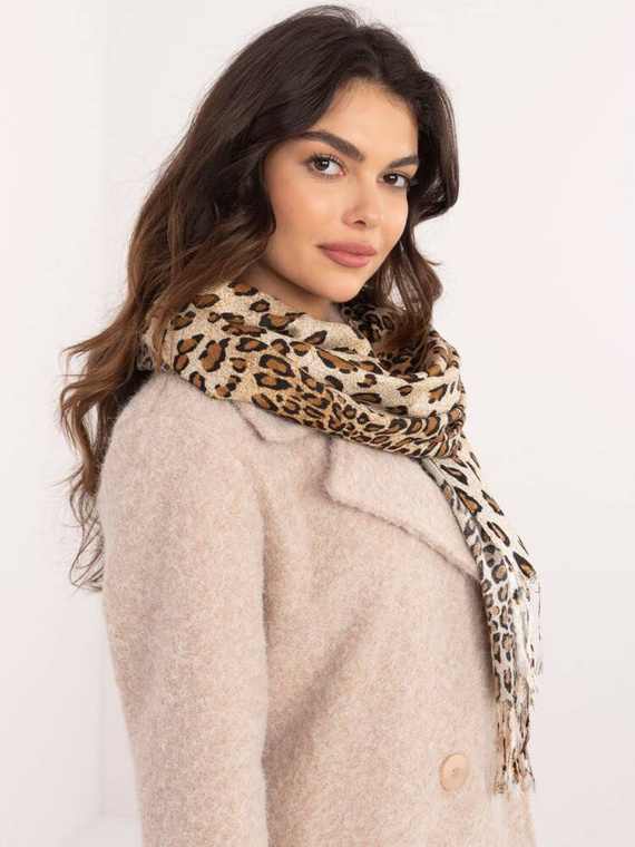 AT-CH-2474.22P Chustka damska w panterkę kaszmir Paris