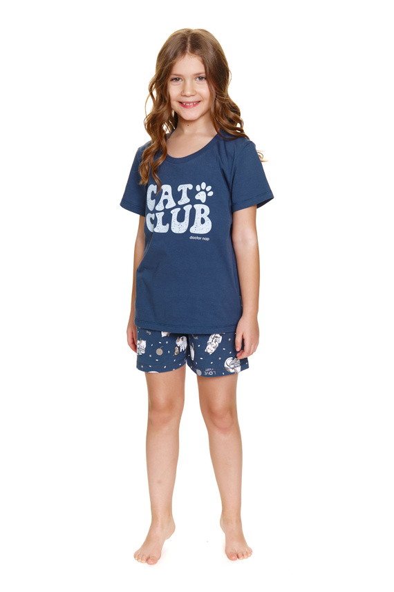 7205 "Cat club" Piżama dziecięca Unisex Doctor Nap - deep blue