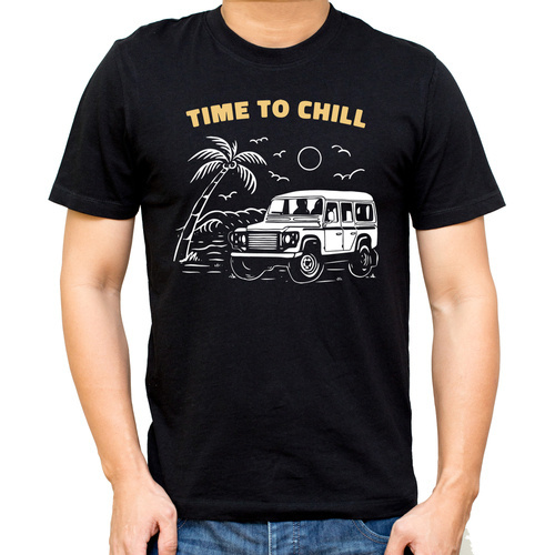 "WAKACJE – TIME TO CHILL" koszulka męska Moocha czarny