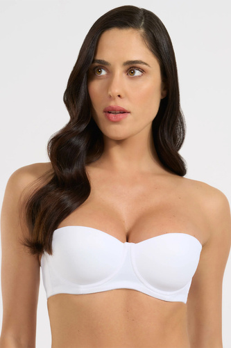 391 Biustonosz Bandeau Bianco Spiman Bardotka Usztywniany Odpinane Ramiączka