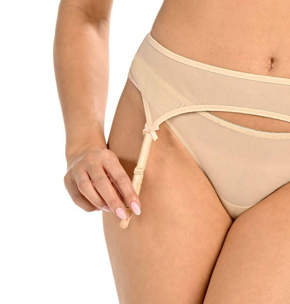 228 Ella Pas do pończoch Teyli - beżowy 