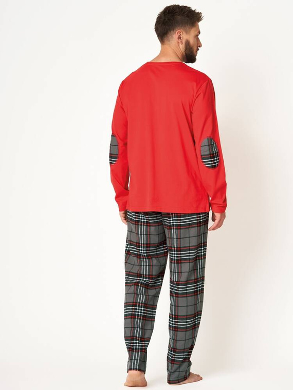 MNS 400 Piżama Męska Flanela Key- czerwony