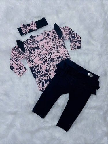 Kotki Body z długim rękawem Bambarillo pudrowy róż-granat