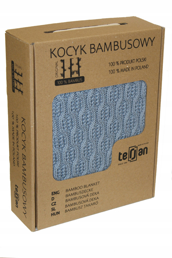 Squares Kocyk bambusowy Terjan - Denim Blue