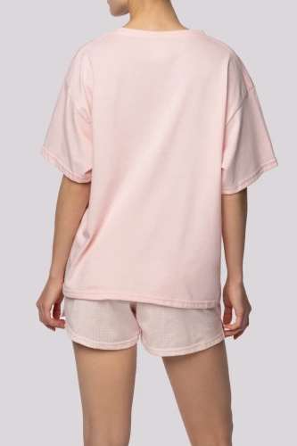 Joy shortsleeve Piżama damska Mona spring light pink 