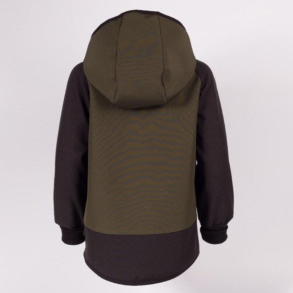 229021 Nicol Kurtka dziecięca softshell polar kaptur odblask- khaki